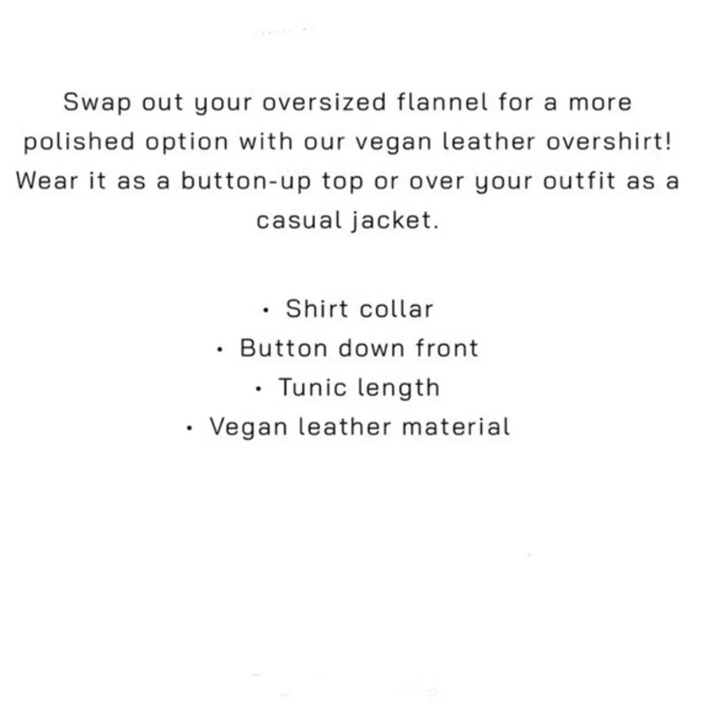 New Joseph Ribkoff | Tan Beige Button Down Vegan Leather Faux Leather Overshirt - Picture 7 of 9